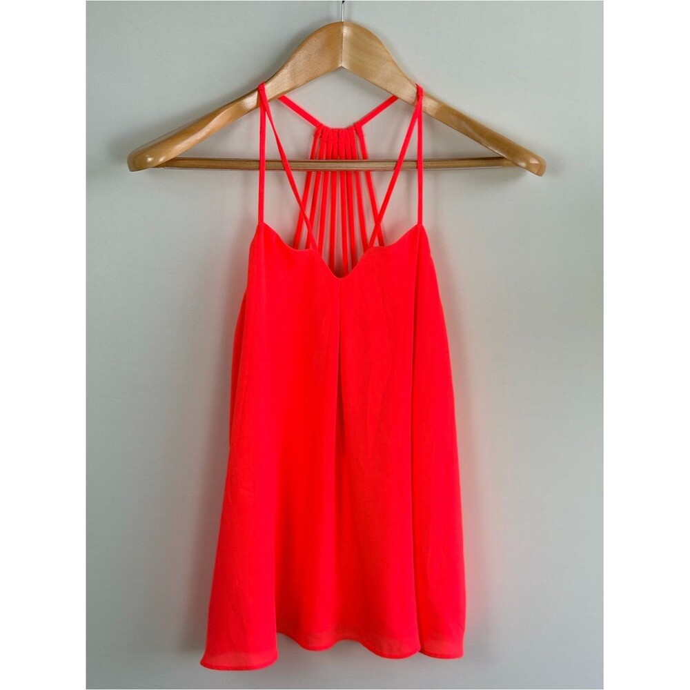 Express Neon Coral Strappy Back Swing Cami Tank Top NWT XS